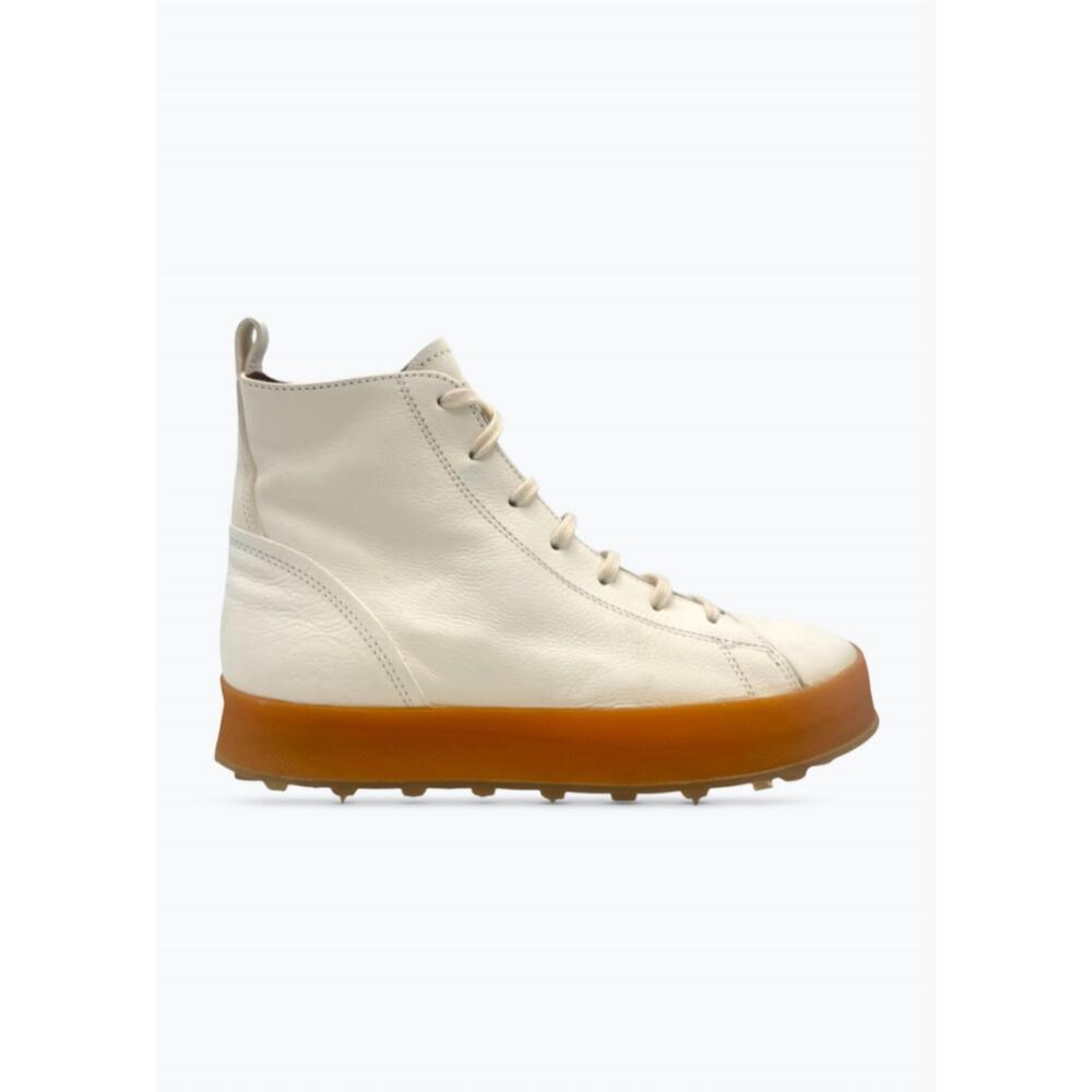 NEW SHOTO women's melody high top sneakers in vitello bianco